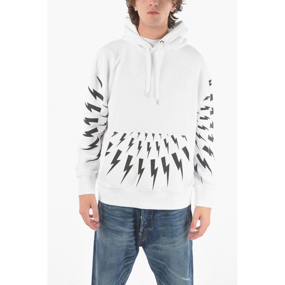 Hoodie RADIAL FAIR-ISLE THUNDERBOLT with Maxi Front Patch Pocket